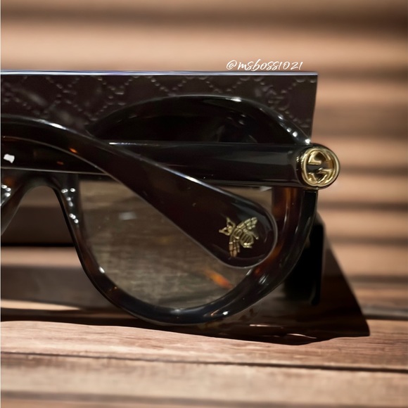Gucci Authentic Brown/Tortoise Sunglasses W/Gold GG +Case BRAND NEW NEVER WORN - Picture 3 of 3